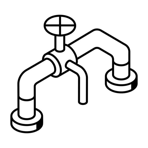 수돗물 아이콘 파이프 기호의 — 스톡 벡터