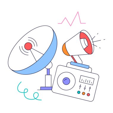 Çizgi film hoparlörlerinin vektör çizimi