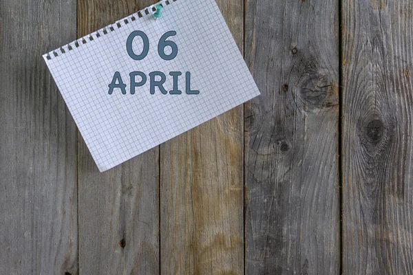カレンダー4月6日日付 その年の日の概念 — ストック写真