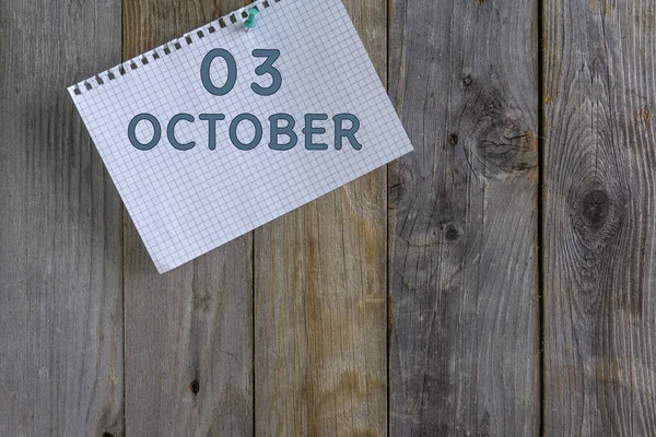Kalender Mit Datum Oktober Konzept Des Tages Des Jahres — Stockfoto
