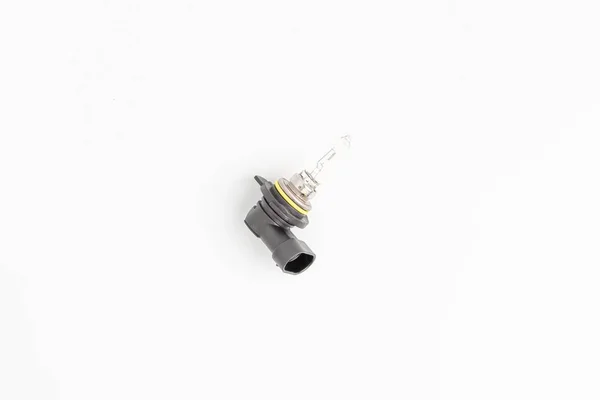 Car Headlight Bulb Halogen Type White Background Auto Parts Concept — Zdjęcie stockowe