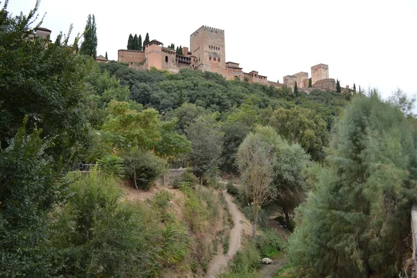 Alhambra Seen Paseo Los Tristes — Stockfoto