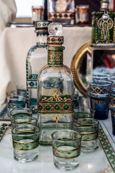 Arabic style bottle and six glasses set