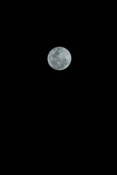 A super moon in the dark sky. Bright moon. Nature.