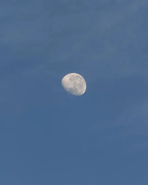 Waxing Moon Phase Blue Sky Nature Stunning — Zdjęcie stockowe
