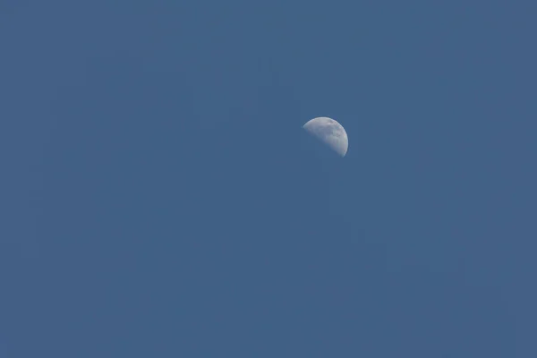 Waning Moon Blue Sky Nature — Zdjęcie stockowe