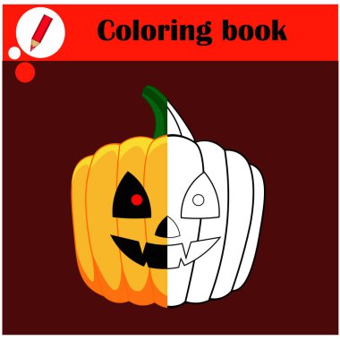 Çocuklar için oyunlar. Balkabağı boyama kitabı