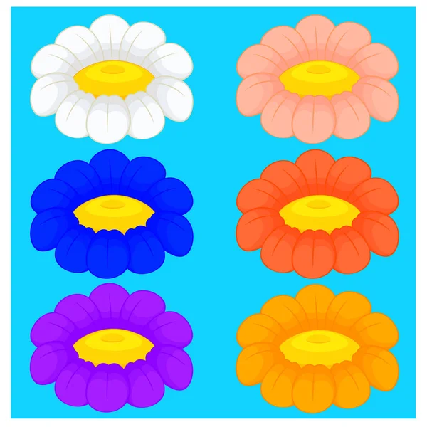 Çiçek seti. Çocuklar için çizgi film çizimleri