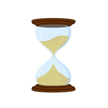 Beyaz arkaplanda kum saatinin vektör çizimi