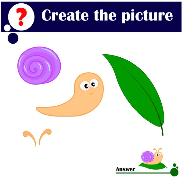 Couper et coller le papier un escargot — Image vectorielle