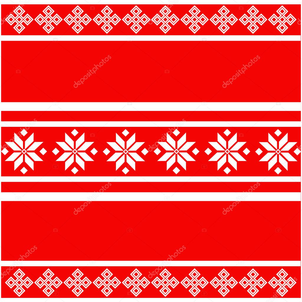 Belarusian ethnic ornament, seamless pattern. Vector illustration. Slavic traditional ornament pattern. Fire and purity