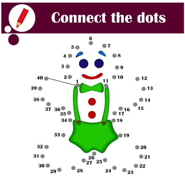 Gra Edukacyjna Dla Dzieci Połącz Punkty Kropka Kropkę Skończ Rysować — Wektor stockowy