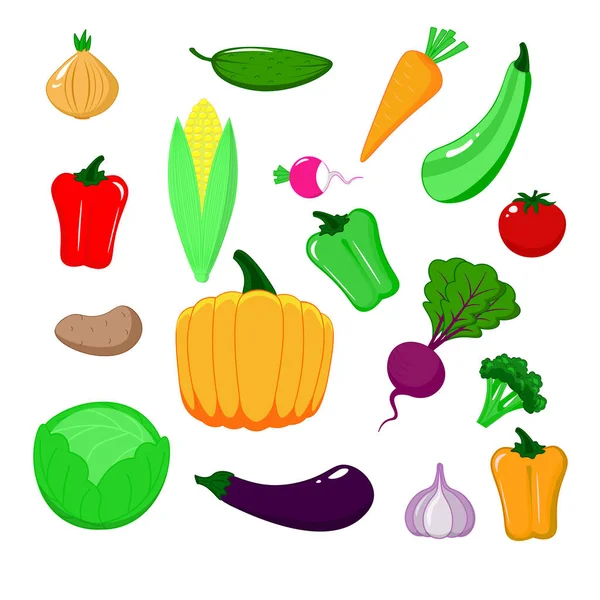 Set Vegetables Cartoon Illustration Children — Stock Photo, Image