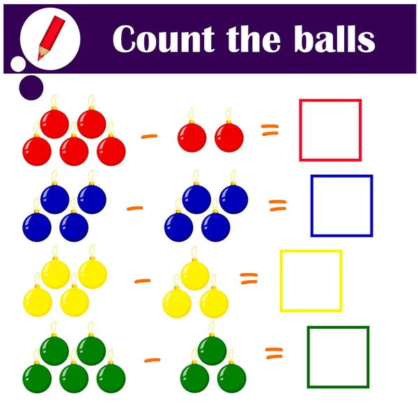 Liczenie Gry Dla Dzieci Wieku Przedszkolnym Edukacyjna Gra Matematyczna Policz — Wektor stockowy
