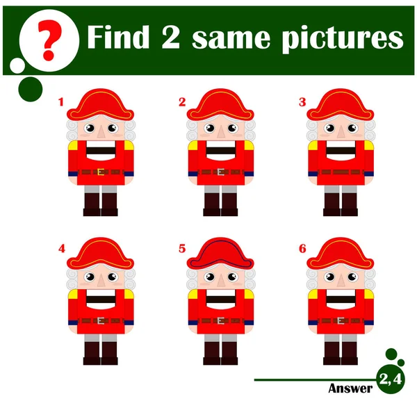 Çocukların eğitici oyunu. İki tane fındıkkıran resmi bul.