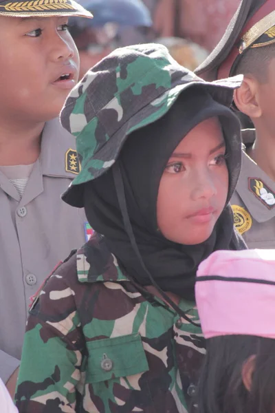Labuan Bajo Indonésie Srpna 2019 Přehlídka Nezávislosti Které Zúčastnily Děti — Stock fotografie