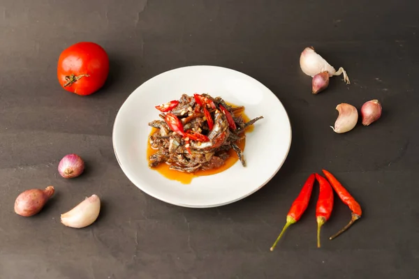 Anchova Refogada Com Especiarias Tradicionais — Fotografia de Stock