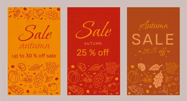 Autumn promotion banners sale in vector format. — Stock Vector