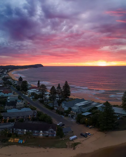 Wamberal Beach Suburb Sunrise View Drone — Stock fotografie