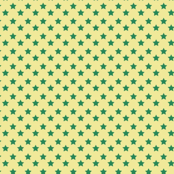 Green Little Star Vintage Light Yellow Backdrop Beautiful Pattern Fabric — Stock Photo, Image