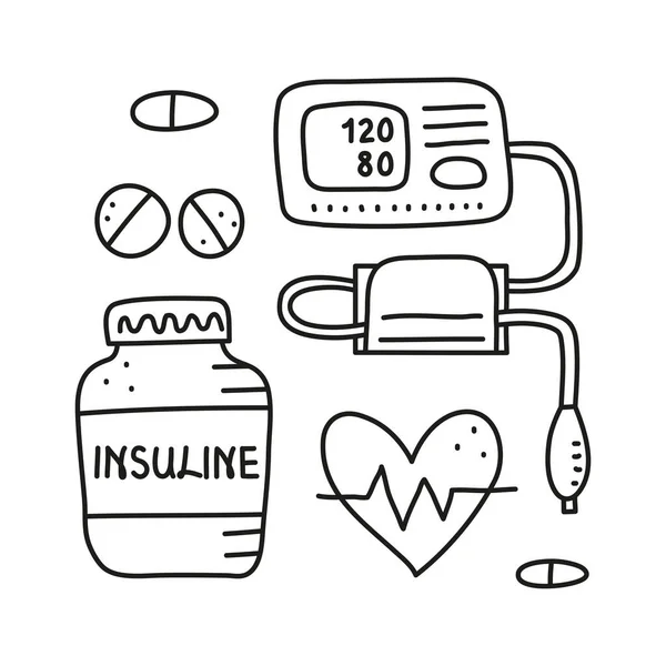 편광기 인슐린 심장은 배경에 분리되어 포스터 전단으로 수있다 — 스톡 벡터