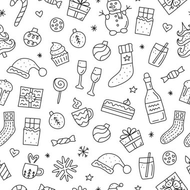 Kardan adam, köknar ağacı, hediyeler, çoraplar, şampanya, kar taneleri, şeker kamışı, panettone, mumlar, çelenkler, vb..