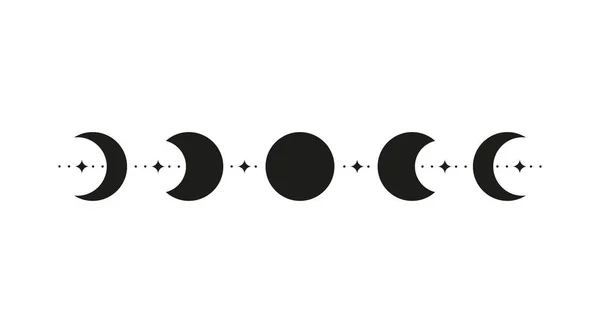 Different Phases Of Moon On Transparent Background Vector Stock