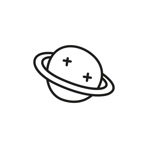 Doodle Outline Planet Icon 배경에 — 스톡 벡터