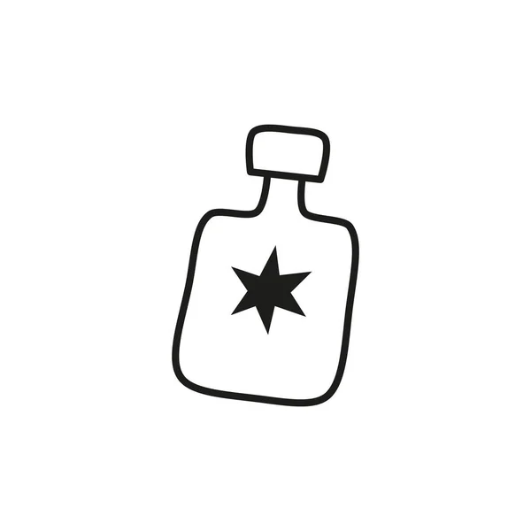 Flacon Magique Forme Caniche Avec Étoile Isolée Sur Fond Blanc — Image vectorielle