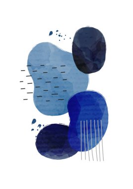 Oval şekilli minimalist poster. El boyası fırça vektör dokusu. Kozmik suluboya çağdaş kolaj çizimi. Broşürler, duvar dekorları, kartpostallar, gazete kapakları için uygun.