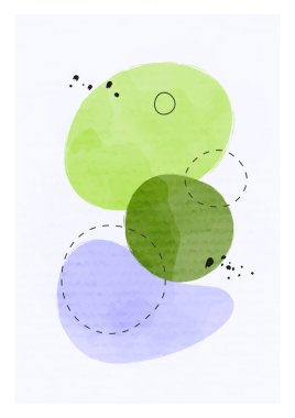 Oval şekilli soyut minimalist sanat geçmişi. El boyası fırça vektör dokusu. Çağdaş suluboya kolaj illüstrasyonu. Broşürler, duvar dekorları, kartpostallar, gazete kapakları için uygun.