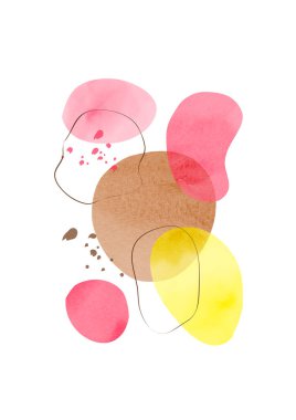 Oval şekilli ve karalamalı modern minimalist sanat geçmişi. El boyası fırça vektör dokusu. Yüzyılın ortalarında suluboya resim. Broşürler, duvar dekorları, kartpostallar, gazete kapakları için uygun