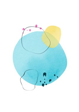 Oval şekilli ve karalamalı modern minimalist sanat geçmişi. El boyası fırça vektör dokusu. Yüzyılın ortalarında suluboya resim. Broşürler, duvar dekorları, kartpostallar, gazete kapakları için uygun