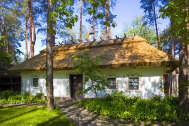 Buzova, Kyiv Oblastı, Ukrayna 'daki geleneksel Ukrayna evi