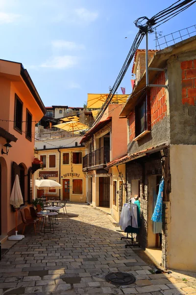 Historyczna Ulica Centrum Miasta Sklepami Kawiarniami Old Bar Czarnogóra — Zdjęcie stockowe