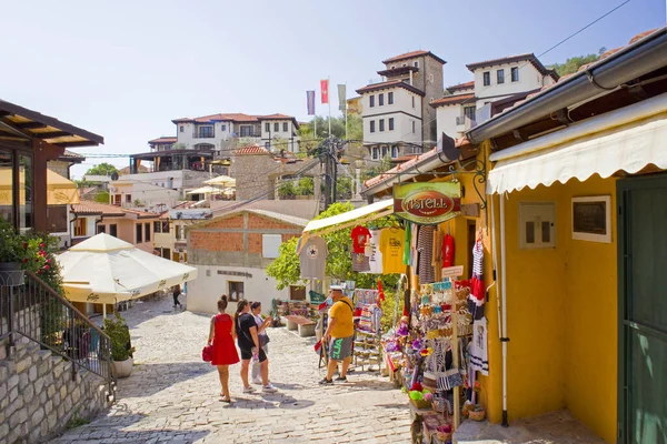 Rua Histórica Centro Cidade Com Lojas Cafés Old Bar Montenegro — Fotografia de Stock