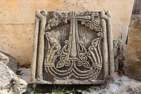Khachkar Medieval Monasterio Haghartsin Haghartsin Armenia — Foto de Stock