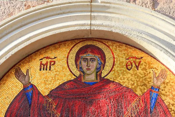 Mosaik Der Dreifaltigkeitskirche Der Altstadt Von Budva Montenegro — Stockfoto