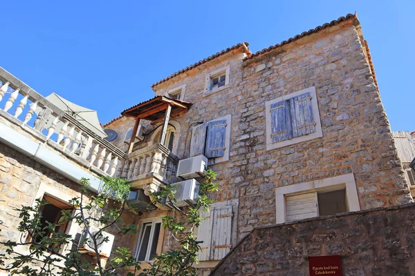 Casas Históricas Del Casco Antiguo Budva Montenegro —  Fotos de Stock