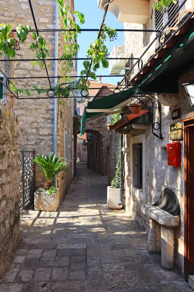 Narrow Street Old Town Budva Montenegro — Stock Photo, Image