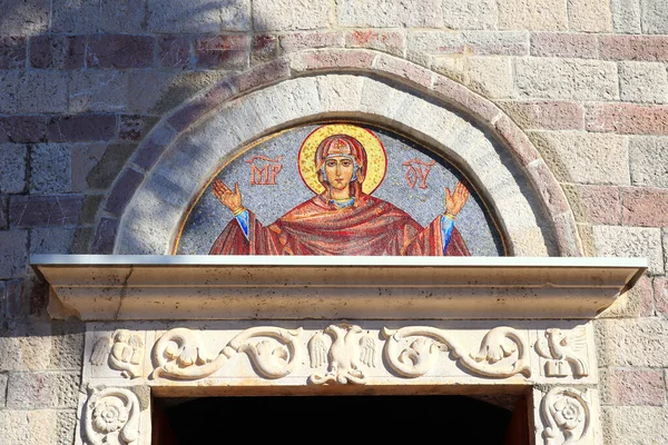 Mosaico Del Monasterio Podmaine Casco Antiguo Budva Montenegro — Foto de Stock