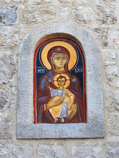 Icono Monasterio Podmaine Budva Montenegro —  Fotos de Stock