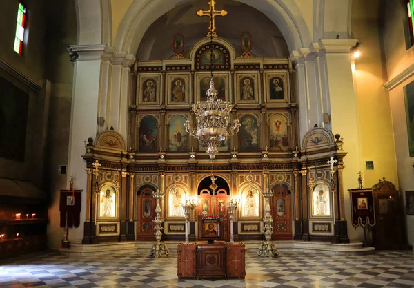 Innenraum Der Paulskirche Der Altstadt Von Kotor Montenegro — Stockfoto