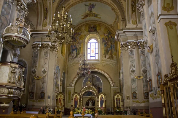 Wnętrze Klasztoru Bazylianów Buczczu Ukraina — Zdjęcie stockowe
