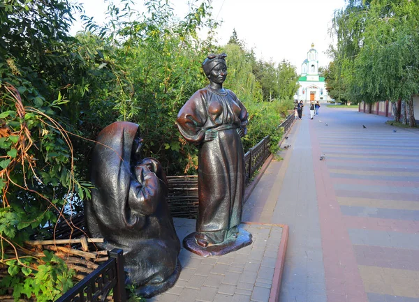 Скульптура Солохи Литературные Личности Николая Гоголя Миргороде Украина — стоковое фото