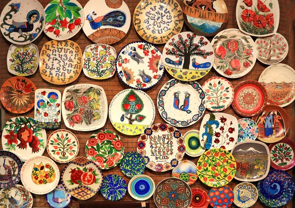 Piatti Souvenir Ceramica Vendita Erevan — Foto Stock
