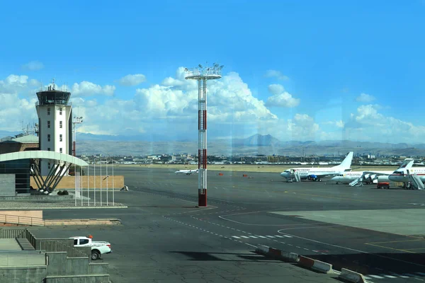 Єреван Вірменія Жовтня 2021 Міжнародний Аеропорт Єреван Звартонес Єревані Стокова Картинка