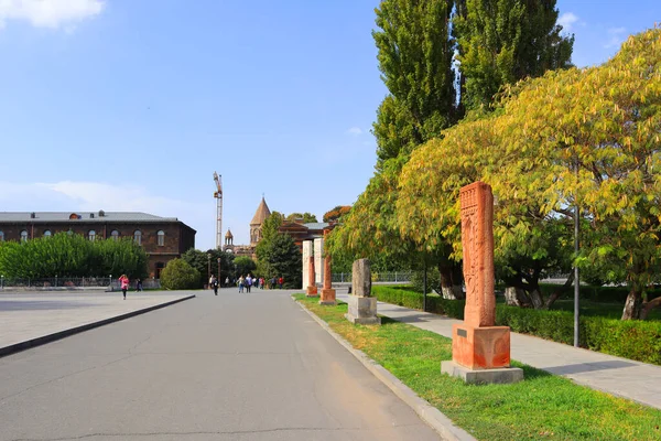 Vagharshapat Ermenistan Eski Haçkarlar Taş Haçlar — Stok fotoğraf