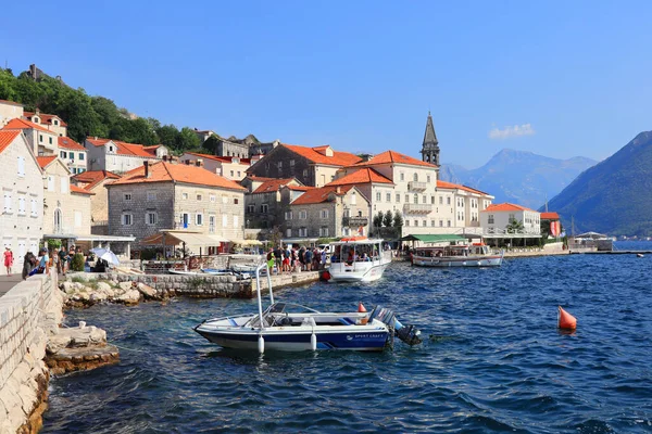 Perast Dans Baie Kotor Par Temps Ensoleillé Monténégro — Photo