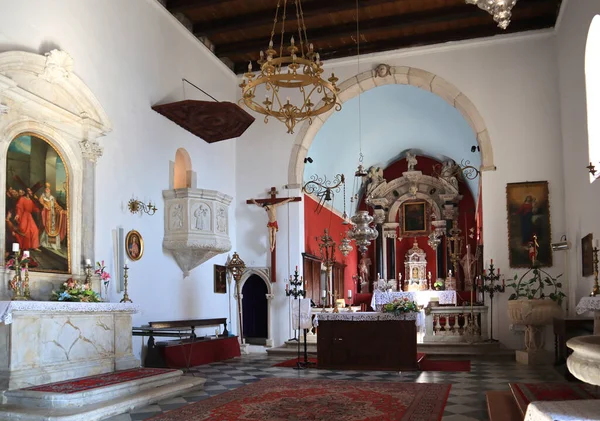 Interiör Katolska Kyrkan Saint Nicholas Perast Montenegro — Stockfoto